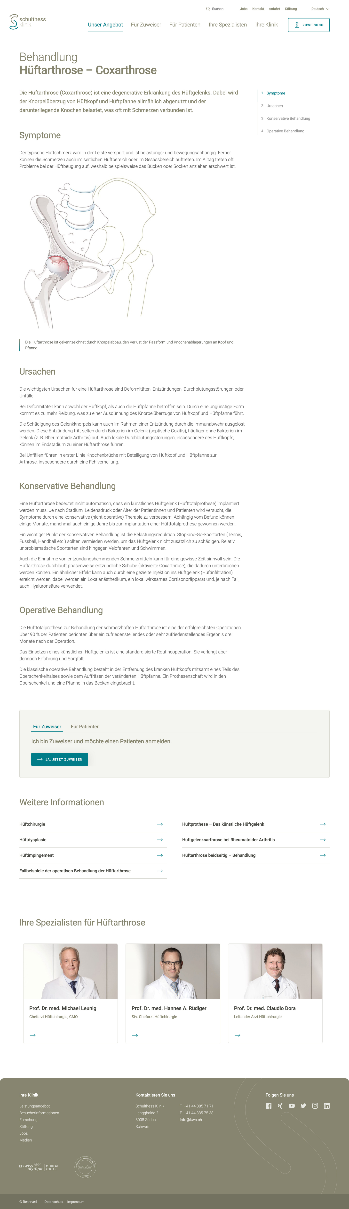 Schulthess Klinik Treatment