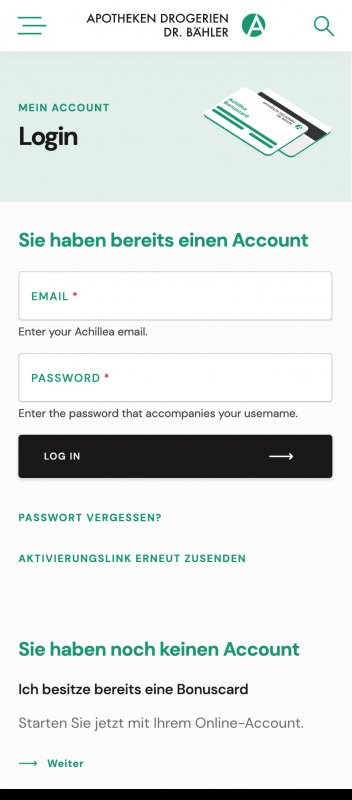 Achillea User Login